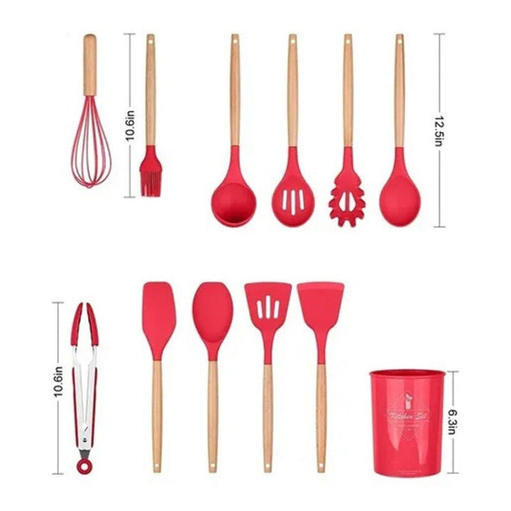 Set Utensilios 12 Pz Juego De Cocina Siliconados Duraderos