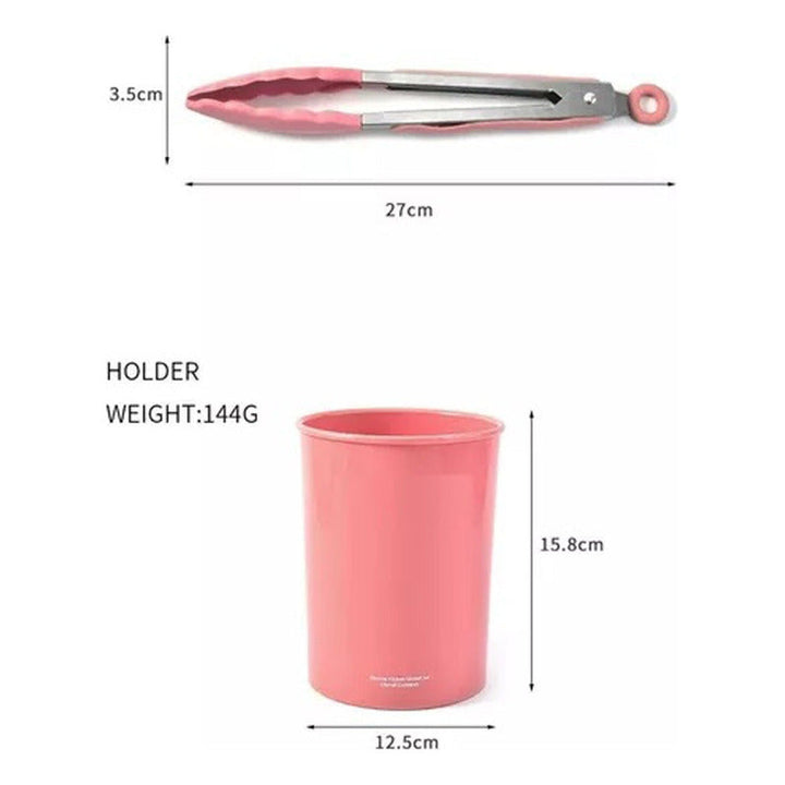 Set 12 Utensilios De Cocina Silicona Resistente Calor Rosa
