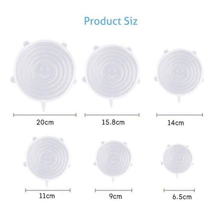 Tapas De Silicona Multiusos Para Recipientes Set De 6 Piezas