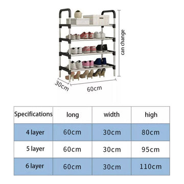 Organizador Zapatero Metálico 5 Niveles Shoe Rack Color Negro