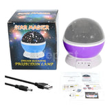 Lampara Proyector Rotatoria Cielo Estrellas Noche Alumbra Color De La Estructura Morada