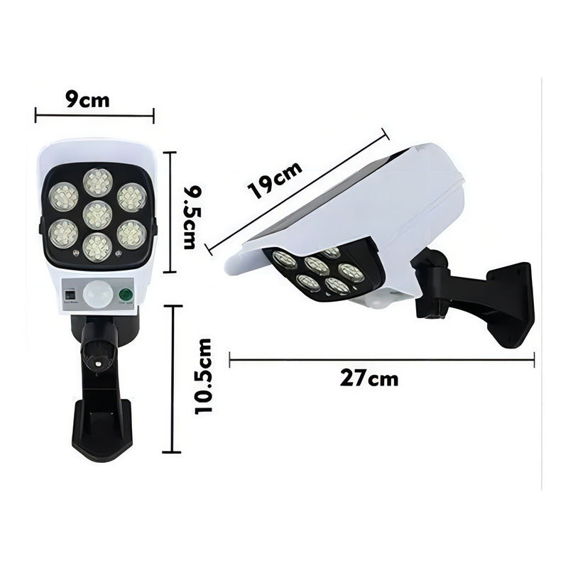 Lámpara Led Panel Solar Y Sensor De Movimiento Tipo Cámara