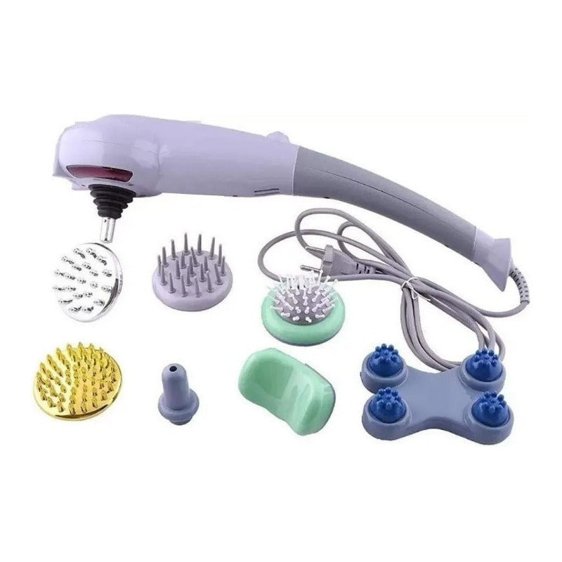 Masajeador Relajador Magic Massager 7 En 1 + Puntas Color Gris 110v