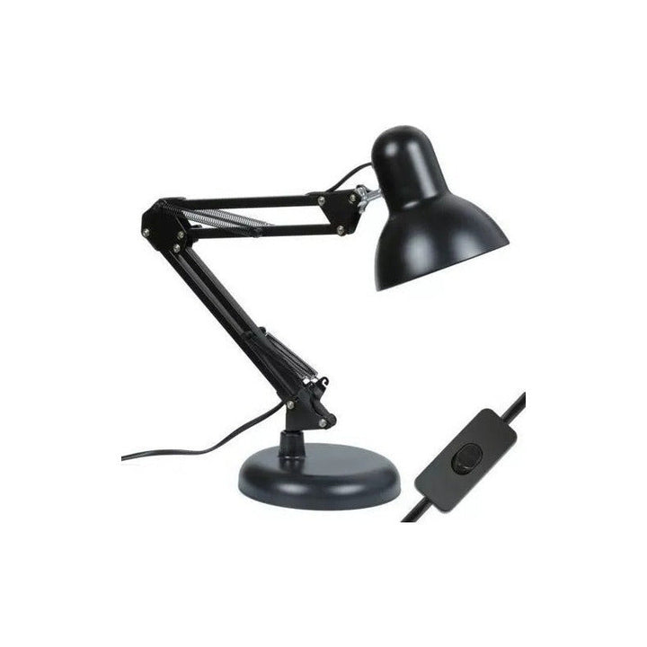 Lampara De Escritorio Doble Uso Articulada Pie + Soporte Color De La Estructura Negra