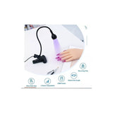 Lampara Uv Led De Secado De Uñas Brazo Flexible Y Clip Color