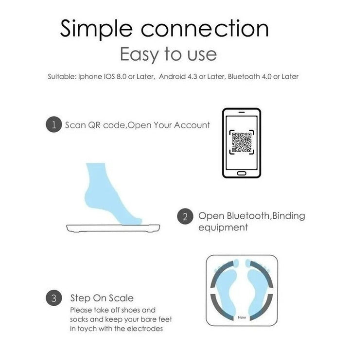 Pesa Balanza Inteligente Bluetooth Grasa Peso Corporal