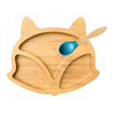 Plato Bambu Antideslizante Con Cuchara Bebés Zorro