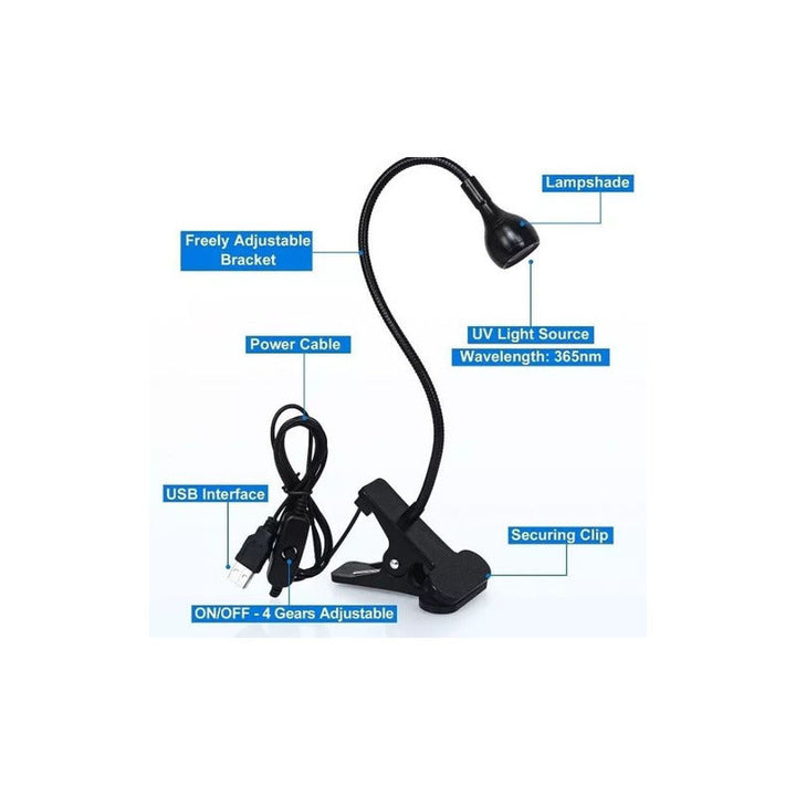 Lampara Uv Led De Secado De Uñas Brazo Flexible Y Clip Color