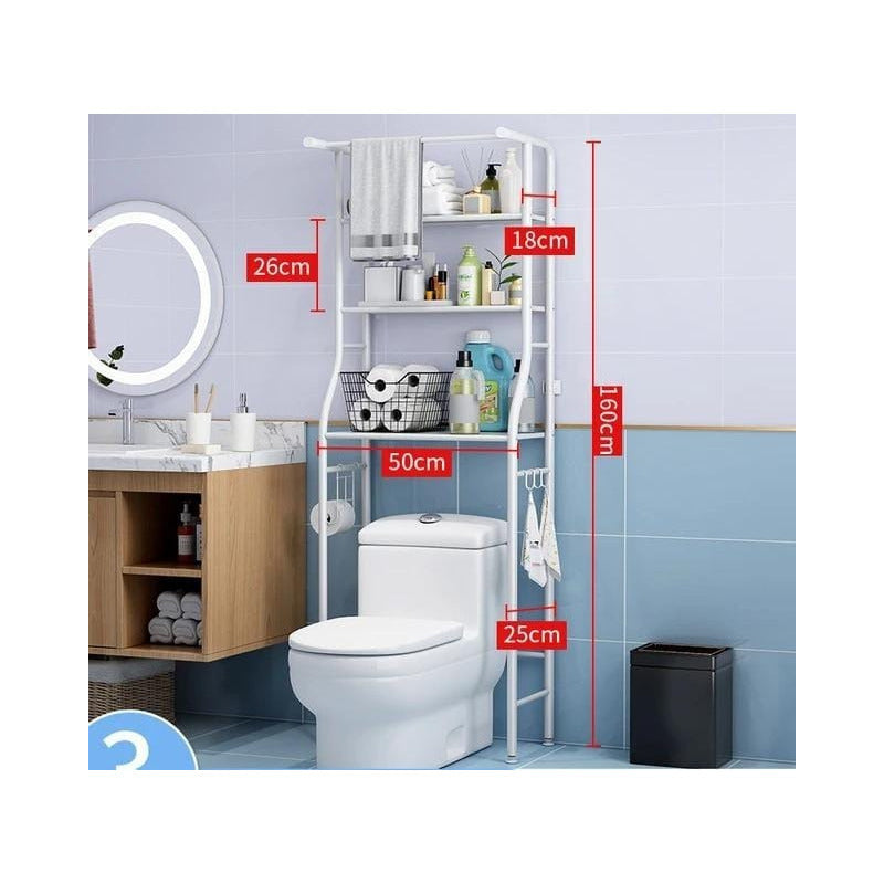 Organizador De Baño Estantería Mueble Ahorrador De Espacio 3 Color Blanco