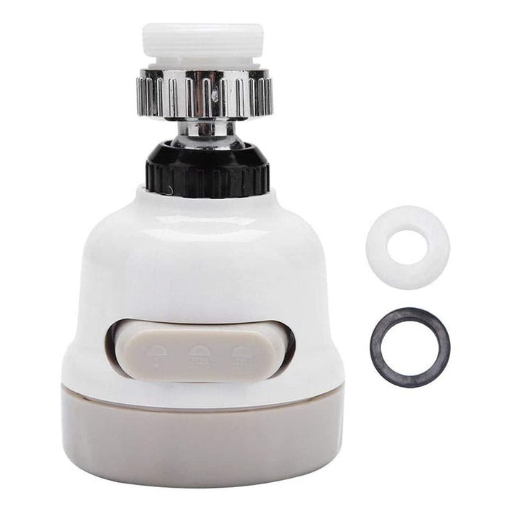 Grifo Ahorrador Giratorio360 Grados Lavaplato Con Extensor Acabado Acero Inoxidable Color Blanco