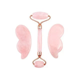 Rodillo Facial Masajeador Doble Cabezal + Piedra Guasha