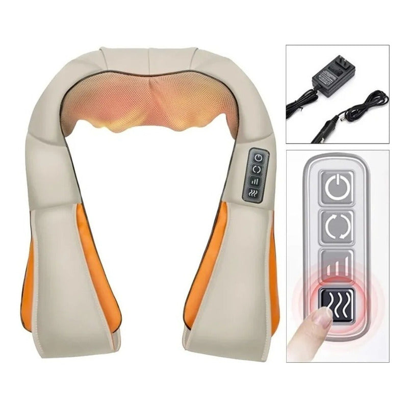 Masajeador Cervical Electrico Espalda Cuello Vibracion Color Nude