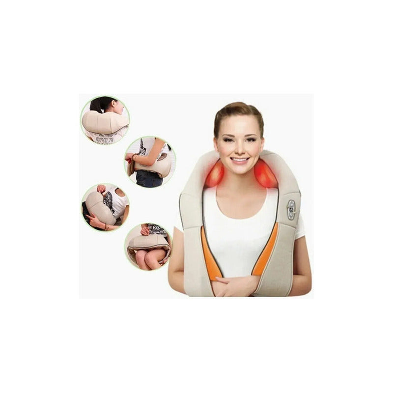 Masajeador Cervical Electrico Espalda Cuello Vibracion Color Nude