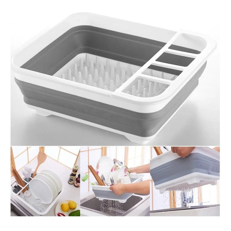 Escurridor De Platos Plegable Secaplatos Color Blanco