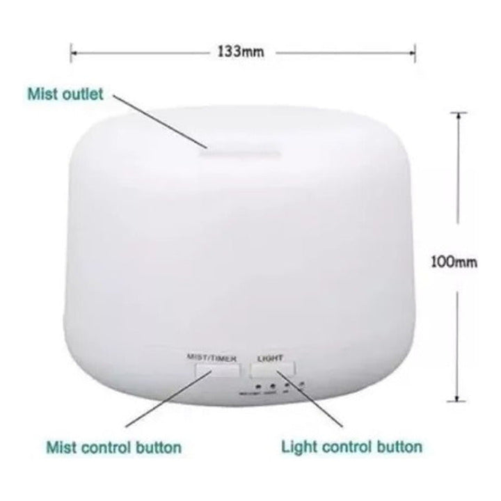 Humidificador Ambientador Difusor De Aroma Luz Led + Control