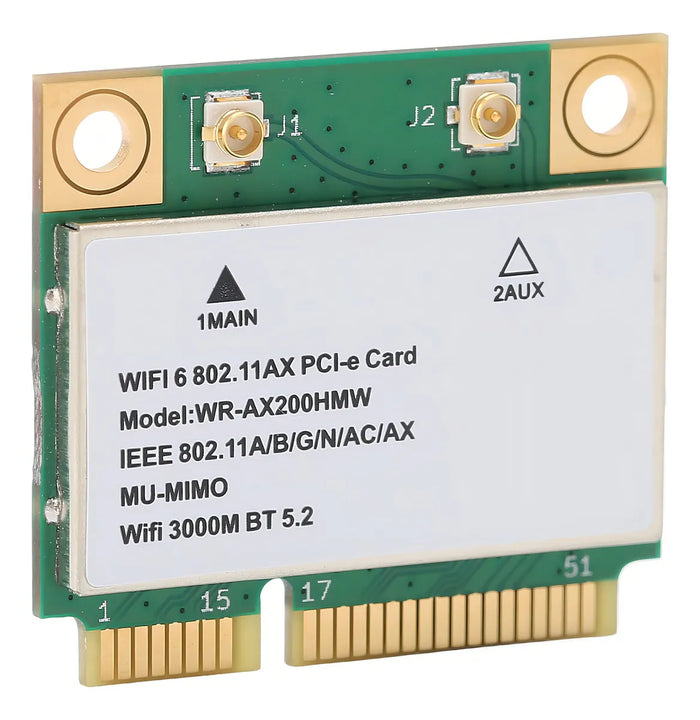 Ax200hmw Tarjeta Inalámbrica Wifi 6 De Doble Banda 802.11 A/b/g/n/ac/ax Half Mini I-e Adaptador De Red De Tarjeta Wifi Bt5.2 Para , Portátiles, Solo Para (64 Bits)