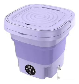 Lavadora Portátil 8l Plegable Eléctrica Viaje Multifuncional Lila