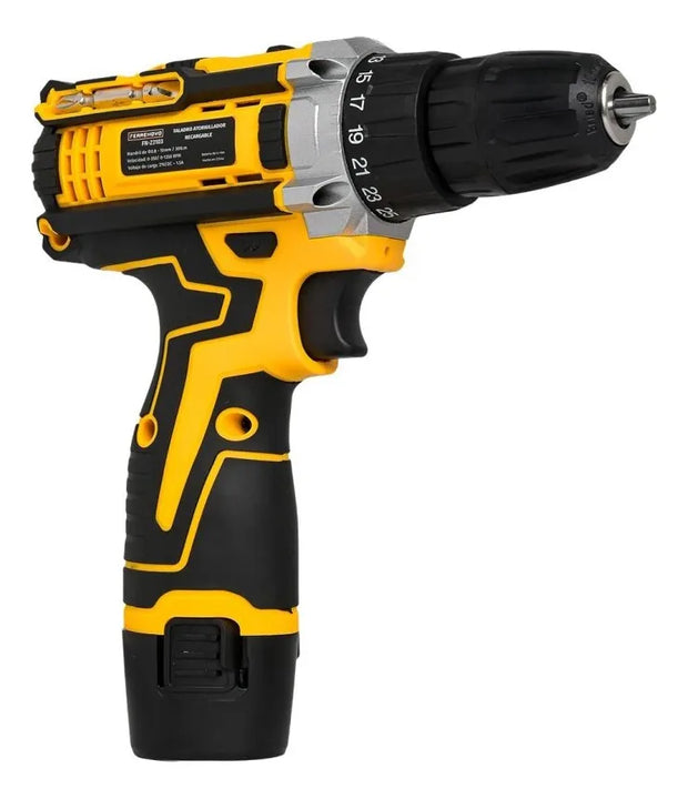 Taladro Destornillador Inalámbrico 12v Ferrenovo Amarillo