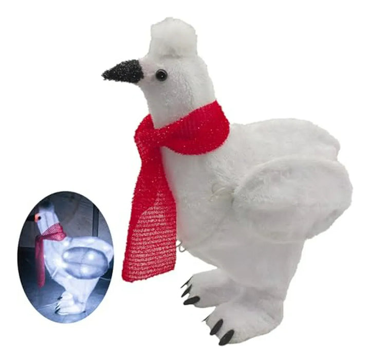Decoración Navideña: Gallina Silkie Con Luz Led 1 5 Ft - Ext