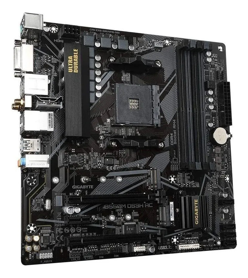 Motherboard Gigabyte B550m Ds3h Ac Amd Am4 Ddr4 Wifi Negro