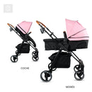 Coche De Bebé Bebesit Gold Lx Tipo Moisés Rosado Chasis Negro