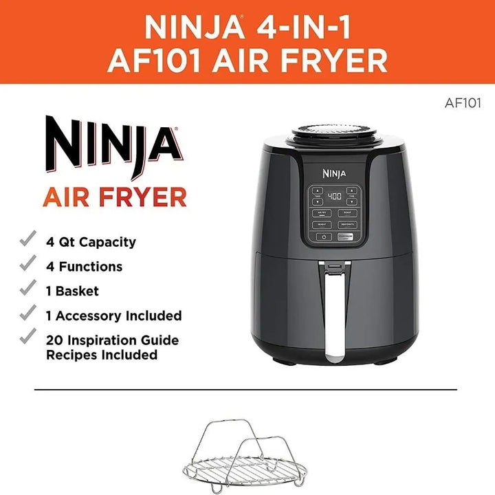 Air Fryer Ninja 3.7ltrs Freidora De Aire Digital Sin Aceite Negro