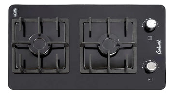 Estufa De Empotrar Vidrio Templado 2pt Gas Propano 6040 Negro