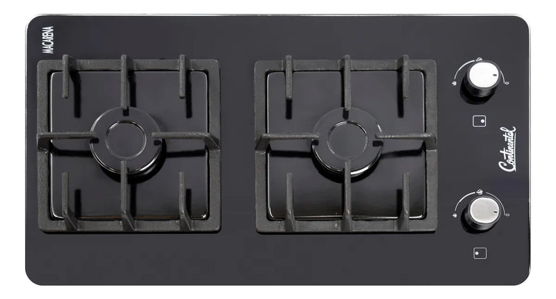 Estufa De Empotrar Vidrio Templado 2pt Gas Propano 6040 Negro
