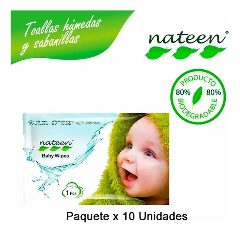 Pañal Nateen Baby Pull Premium Et 3-m Paq X 20 + Toallitas Mediano (m)