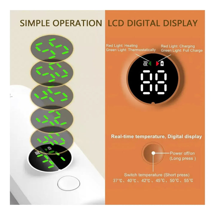 Calentador Tetero Biberones Portátil Inalámbrico Pantalla Blanco