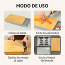 Tabla Cortar Bambú Bandeja Recolectora Organizacion Cocina Lisa