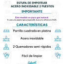 Estufa De Empotrar Acero Inoxidable 2pt Gas Natural 5432 Color Gris