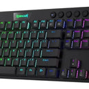 Teclado Redragon Horus QWERTY Redragon Low profile Linear Red español latinoamérica color negro con luz RGB