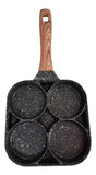 Sarten 4 Compartimientos Cacerola Antiadherente Huevos Arepa Negro