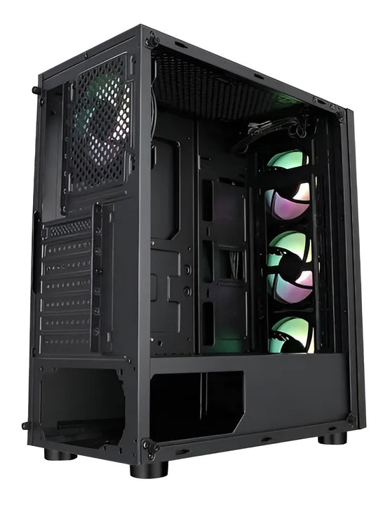 Caja Gabinete Iceberg Crystal G9 Atx - 4 Ventiladores Rgb Color Negro
