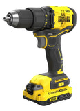 Taladro Atornillador Stanley 20v Bl 1/2 2 Bat Sbd710c2k-b3 Amarillo