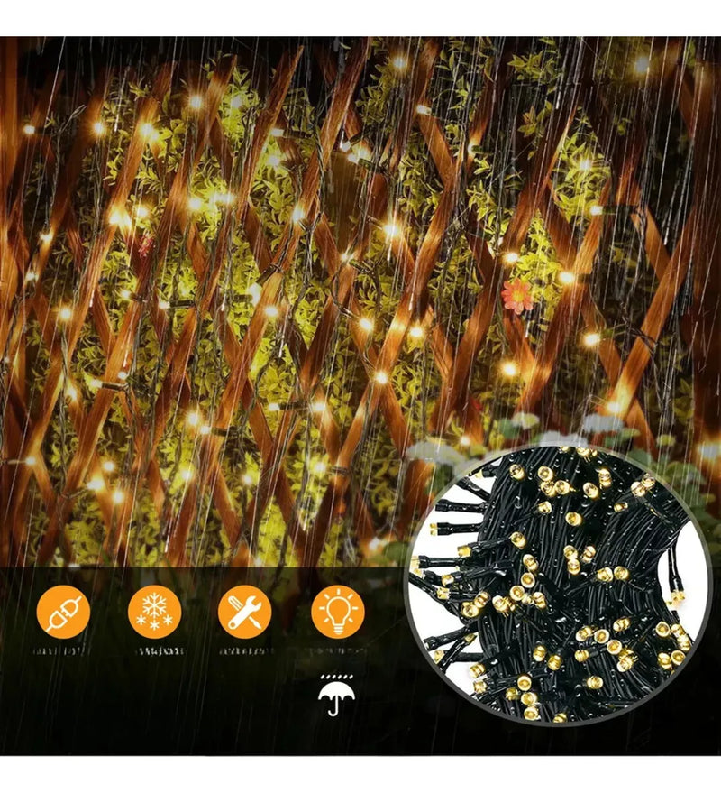 Luces De Navidad Solar Extension Luz Micro Led Navideñas Blanco