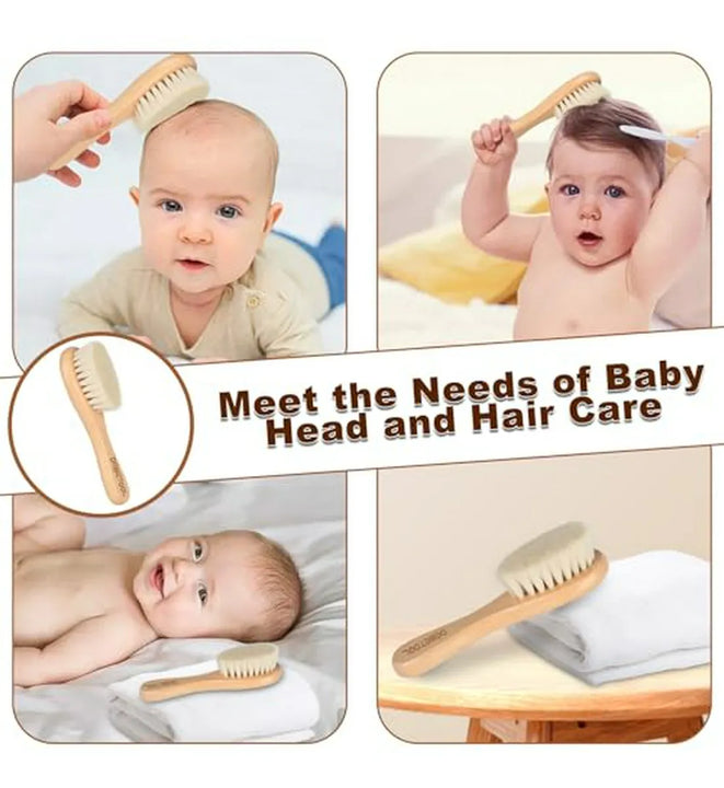 Cepillo De Pelo Para Bebé - Set De 2 Con Cerdas De Cabra Y M