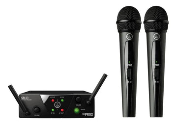 Micrófono Inalámbrico Doble Akg Wms40 Mini Dual De Mano Color Negro