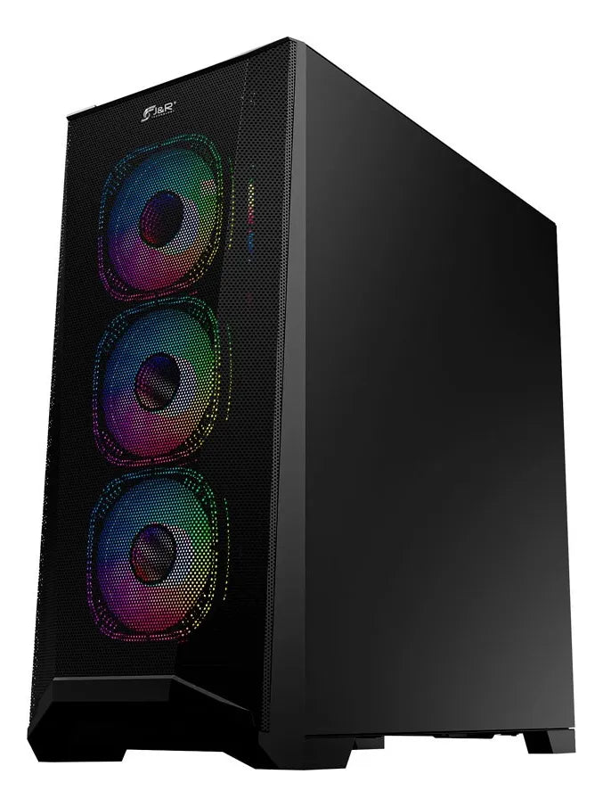 Chasis Gamerjx121 Dark Steel E-atx + 6fans Argb Negro