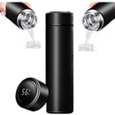 Termo digital de acero inoxidable con termómetro LED de 500 ml, color negro