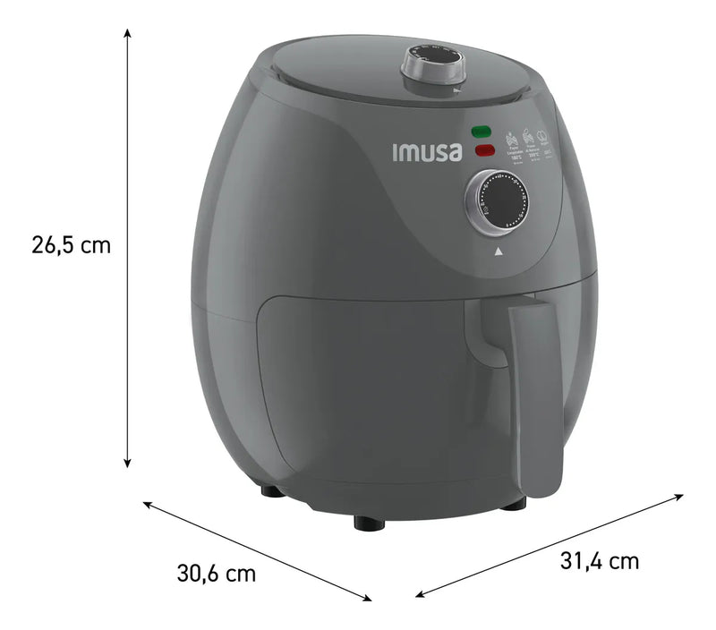 Freidora De Aire Imusa Air Fryer Esencial 3,2 Litros Gris