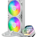 Enfriador De Líquido Aio Coolermaster Masterliquid 240 Atmos White Argb De Circuito Cerrado, Bomba Personalizada, Ventiladores Pwm De Borde Falso, Radiador De 240 Mm, Cryofuze, Amd Ryzen Am5/am4