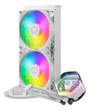 Enfriador De Líquido Aio Coolermaster Masterliquid 240 Atmos White Argb De Circuito Cerrado, Bomba Personalizada, Ventiladores Pwm De Borde Falso, Radiador De 240 Mm, Cryofuze, Amd Ryzen Am5/am4