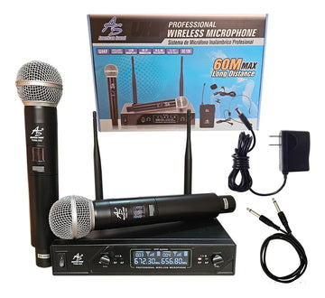 Micrófono Inalámbrico Doble Uhf Américan Sound Twm352 Color Negro