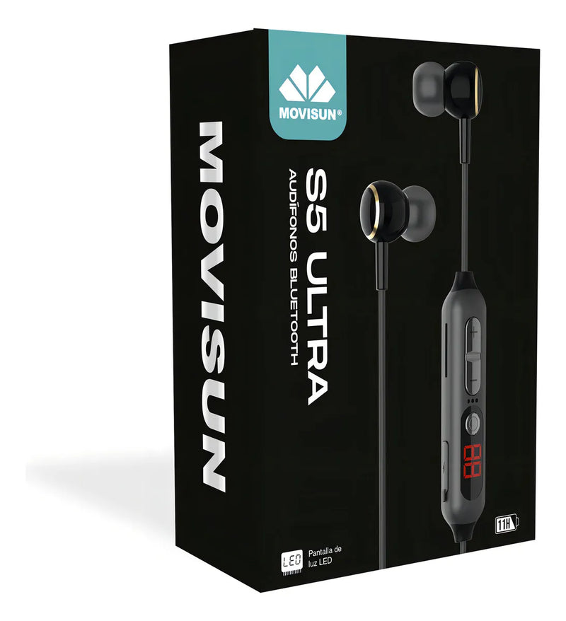 Audífonos Bluetooth Movisun S5 Ultra Color Negro