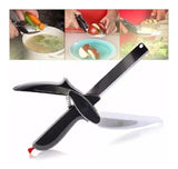 Clever Cutter Cortador Cocina 2 En 1 Cuchillo Tijeras Mesa Blanco