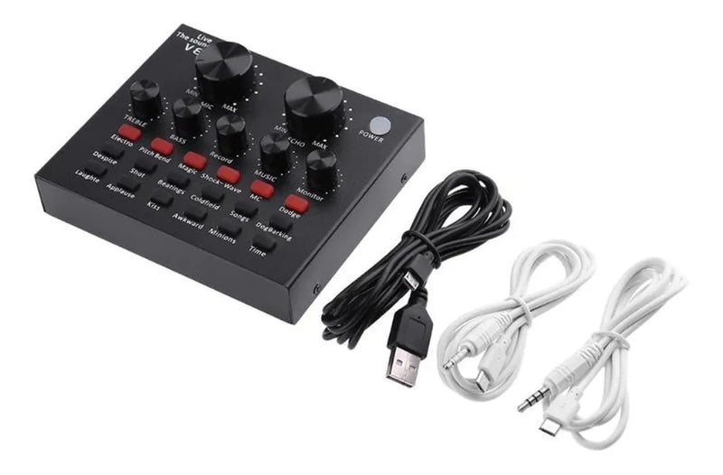 Mini Mezclador Audio En Vivo, Tarjeta De Sonido Externa Usb