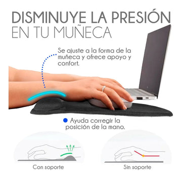 Mousepad Tapete Ergonomico De Gel Antideslizante Raton Negro