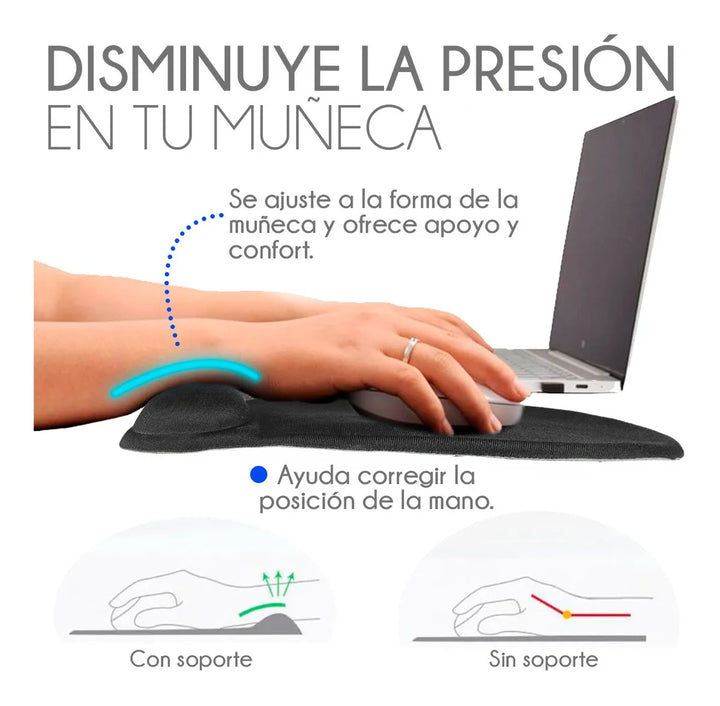 Mousepad Tapete Ergonomico De Gel Antideslizante Raton Negro
